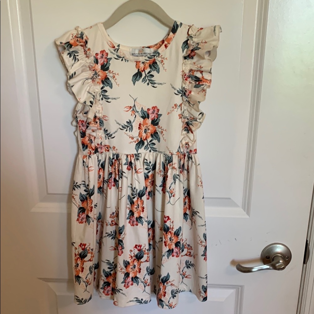 Floral Ruffle Sleeve Kids Dress From Bailey’s Blossoms